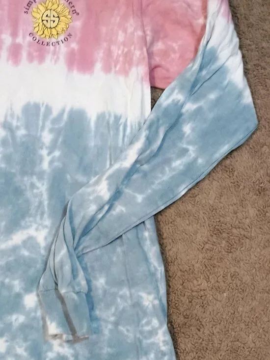 Simply Southern/Long Sleeve Shirt/Women Medium Tie Dye Carpe Diem Preppy Casual - Picture 7 of 8
